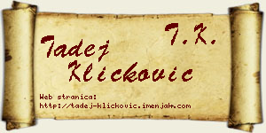 Tadej Kličković vizit kartica